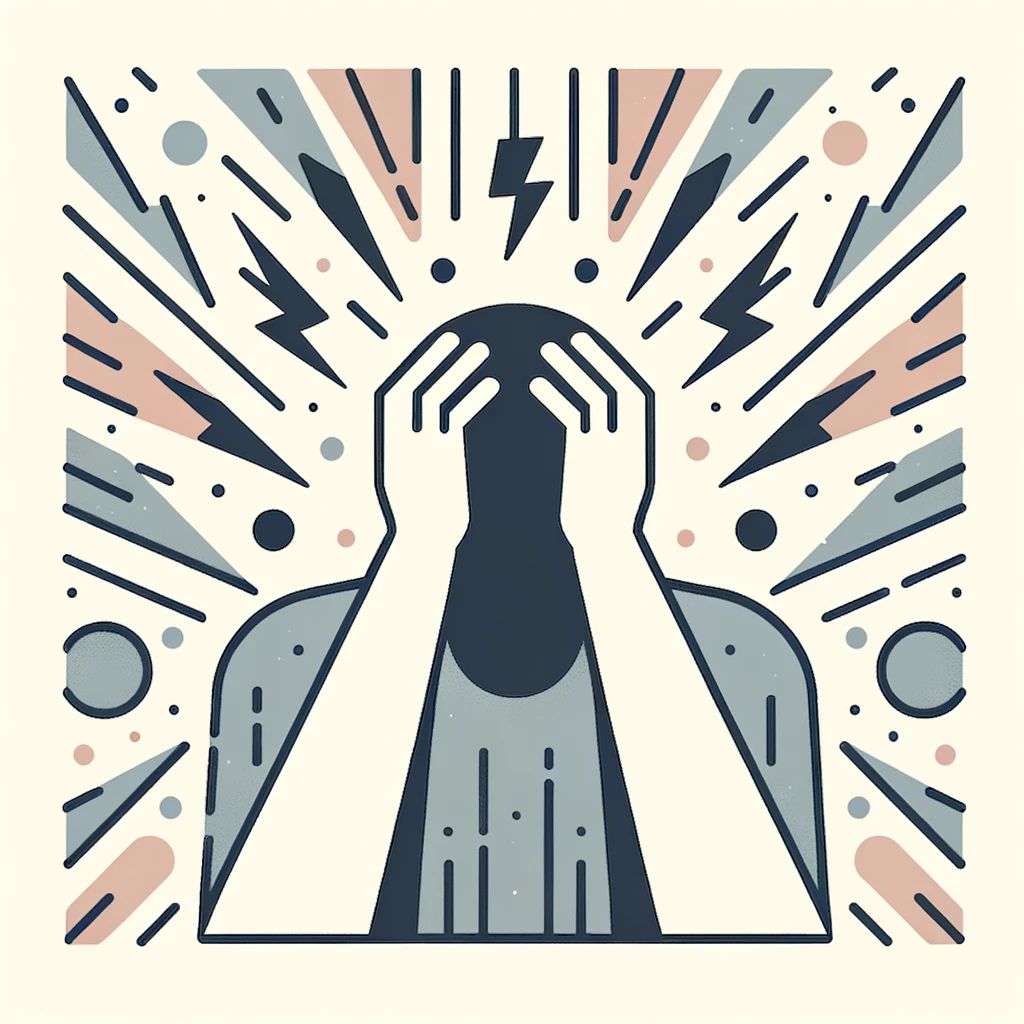 a representation of anxiety, modern flat design style illustration with line elements